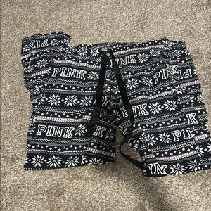 PINK Victoria's Secret Black and White Pajama Pants